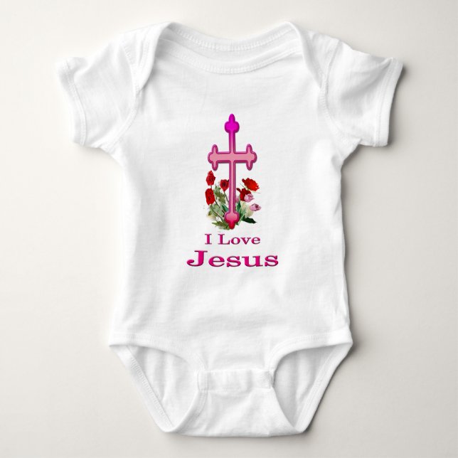 Body Para Bebê Eu amo Jesus design 2 (Frente)