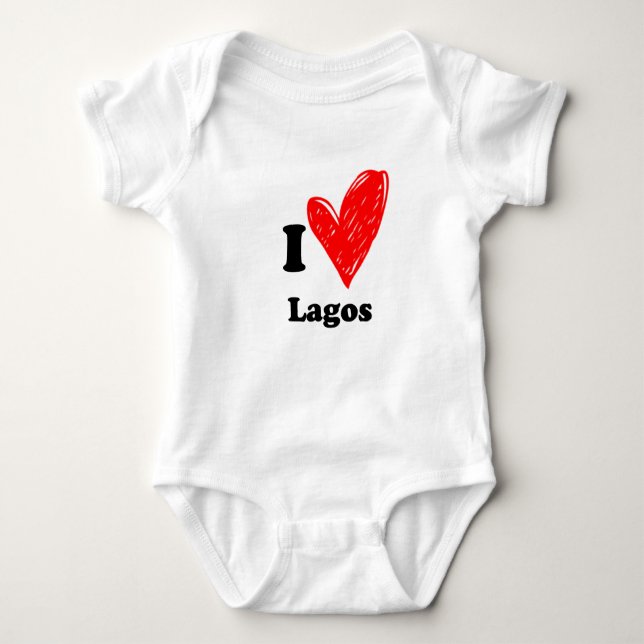 Body Para Bebê Eu amo Lagos (Frente)