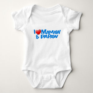 Body Para Bebê Eu amo Mamaw & t-shirt do mamão