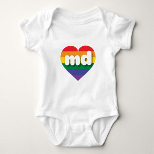 Body Para Bebê Eu amo Maryland Orgulho gay