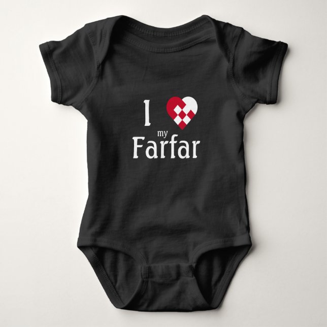 Body Para Bebê Eu amo meu bebê fofo Farfar (pai do pai) (Frente)