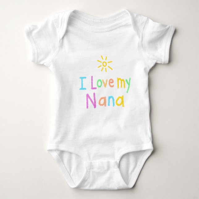 Body Para Bebê Eu amo meu Bodysuit da criança de Nana (Frente)