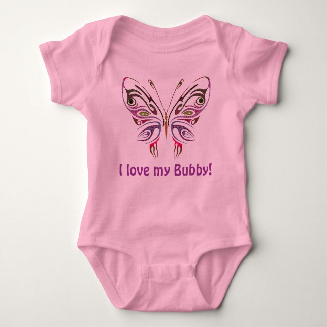 Body Para Bebê Eu amo meu Bubby personalizado (Frente)