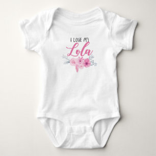 Body Para Bebê Eu amo meu buquê cor-de-rosa de Lola