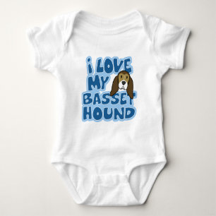 Body Para Bebê Eu amo meu Creeper do bebê de Basset Hound