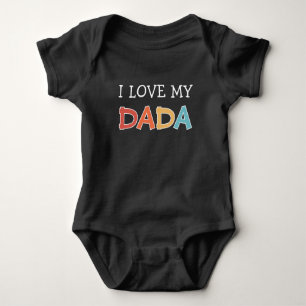 Body Para Bebê Eu Amo meu Dada Retro Fofo