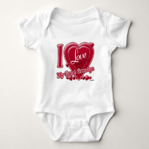 Body Para Bebê Eu amo meu Excelente vovô vermelho - coração
