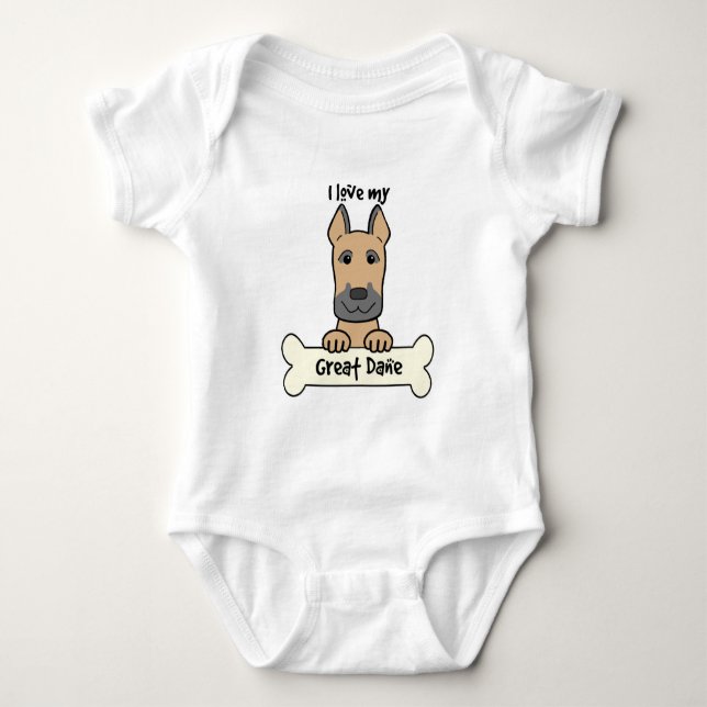 Body Para Bebê Eu amo meu great dane (Frente)