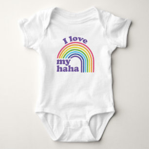 Body Para Bebê Eu Amo Meu Haha - Arco-Íris Bonito