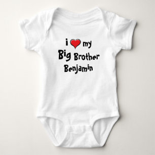 Body Para Bebê Eu amo meu irmão mais velho personalizado macacã