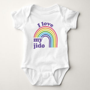 Body Para Bebê Eu Amo Meu Jido - Cute Rainbow