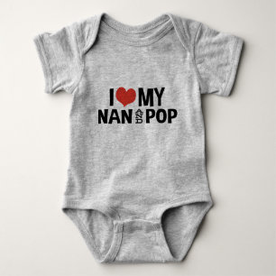 Body Para Bebê Eu amo meu Nan e Pop Beanie