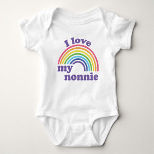 Body Para Bebê Eu Amo Meu Nonnie - Cute Rainbow