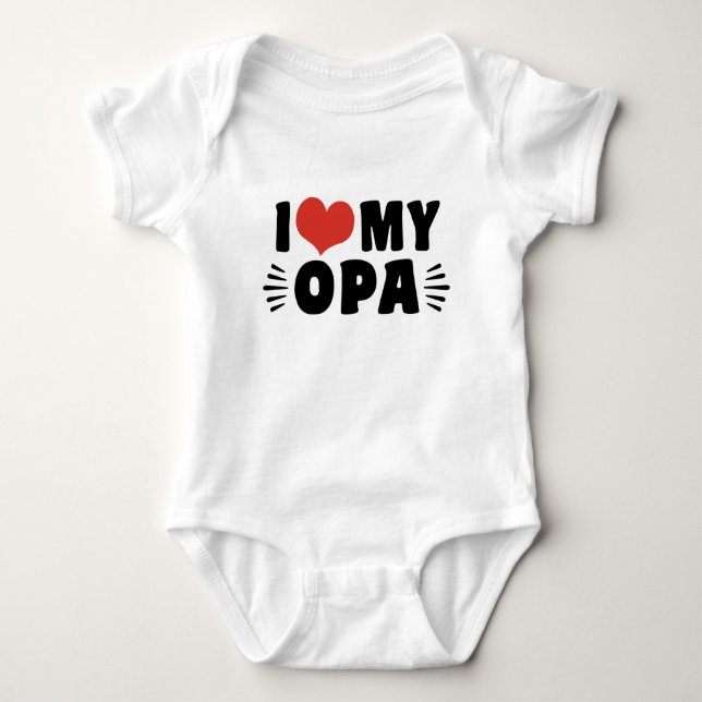 Body Para Bebê Eu Amo Meu Opa (Frente)