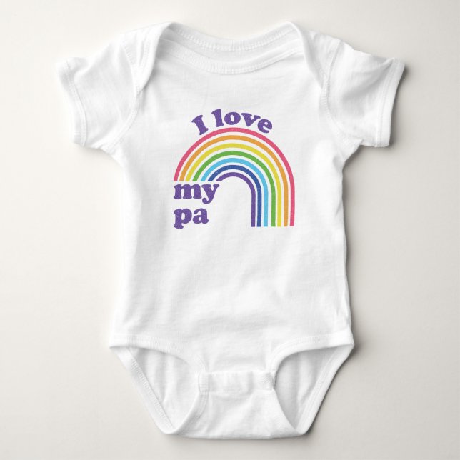 Body Para Bebê Eu Amo Meu Pai - Cotovelo (Frente)