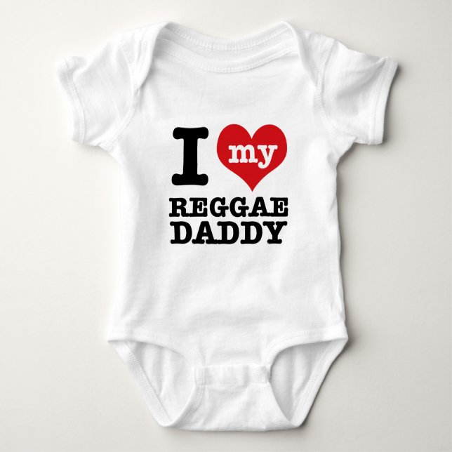 Body Para Bebê Eu amo meu pai do dançarino da reggae (Frente)