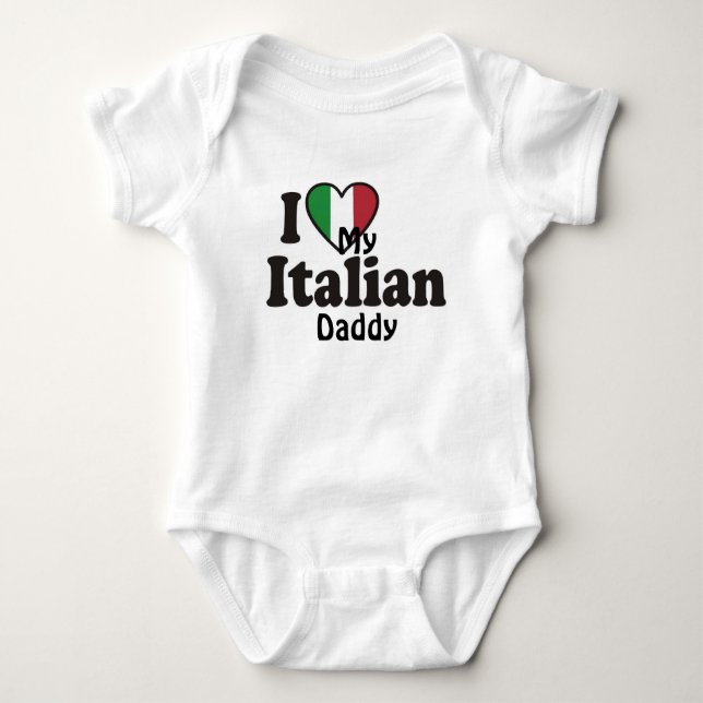 Body Para Bebê Eu amo meu pai italiano (Frente)