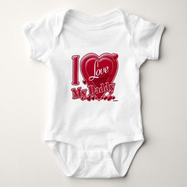 Body Para Bebê Eu amo meu Pai vermelho - coração (Frente)