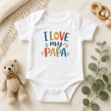Eu Amo Meu Papai Bodysuit Personalizado para Bebê