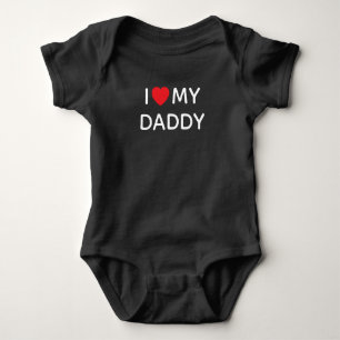 BODY PARA BEBÊ EU AMO MEU PAPAI NEGRITO E BRANCO GROSSO
