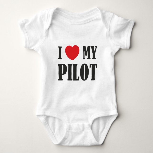 Body Para Bebê Eu amo meu piloto (Frente)