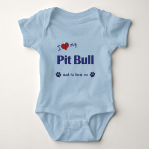 Body Para Bebê Eu amo meu pitbull (o cão masculino)