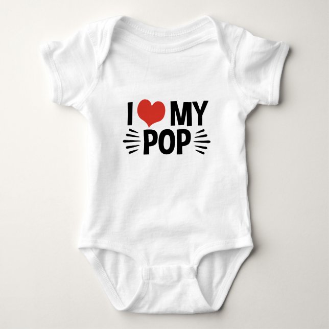 Body Para Bebê Eu Amo Meu Pop (Frente)