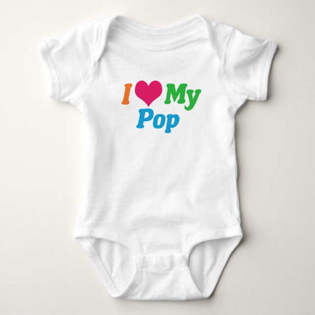 Body Para Bebê Eu Amo Meu Pop (Frente)
