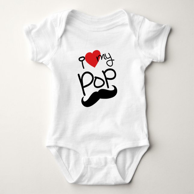 Body Para Bebê Eu amo meu pop (Frente)