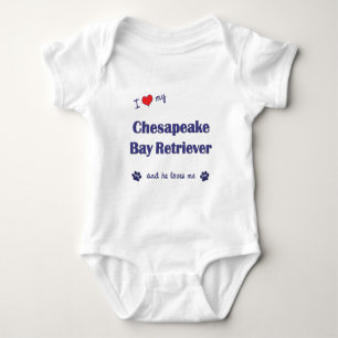 Body Para Bebê Eu amo meu Retriever de baía de Chesapeake (o cã