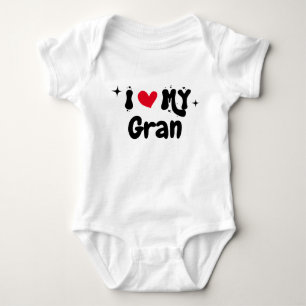 Body Para Bebê Eu Amo Meu Retro Gran Stars Personalizável Newbor