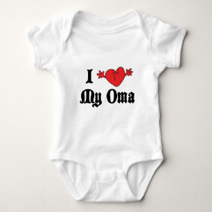 Body Para Bebê Eu amo meu t-shirt de Oma