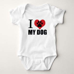Body Para Bebê Eu amo meu travesseiro decorativo de cachorro