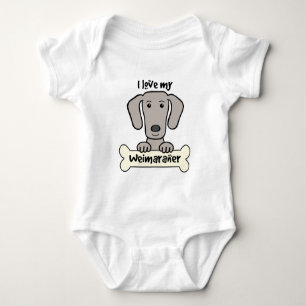 Body Para Bebê Eu amo meu Weimaraner