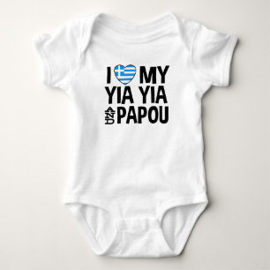 Body Para Bebê Eu amo meu Yia Yia e Papou