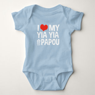 Body Para Bebê Eu amo meu Yia Yia e Papou