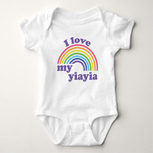 Body Para Bebê Eu Amo Meu Yiayia - Cute Rainbow