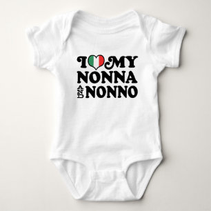 Body Para Bebê Eu amo meus Nonna e Nonno