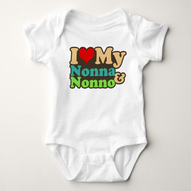 Body Para Bebê eu amo meus nonna e nonno (Frente)