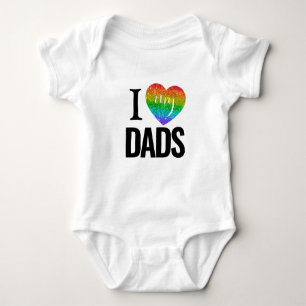 Body Para Bebê Eu Amo Meus Pais Dia de os pais Rainbow Hearde