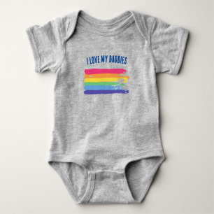 Body Para Bebê Eu amo meus Pais Pais do Gay Arco-Íris