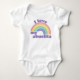 Body Para Bebê Eu Amo Minha Abuelita - Cute Arco-Íris