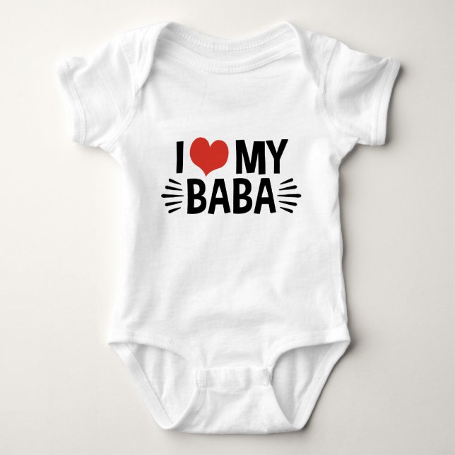 Body Para Bebê Eu Amo Minha Baba (Frente)