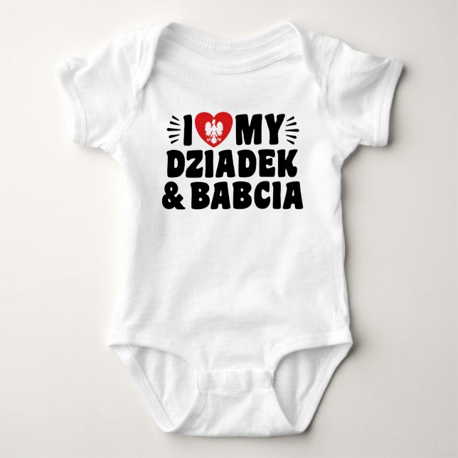 Body Para Bebê Eu Amo Minha Babcia E Dziadek (Frente)