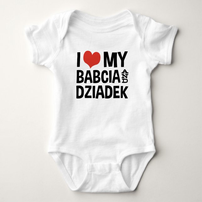 Body Para Bebê Eu Amo Minha Babcia E Dziadek (Frente)