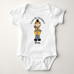 Body Para Bebê Eu Amo Minha Bombeiro Mãe