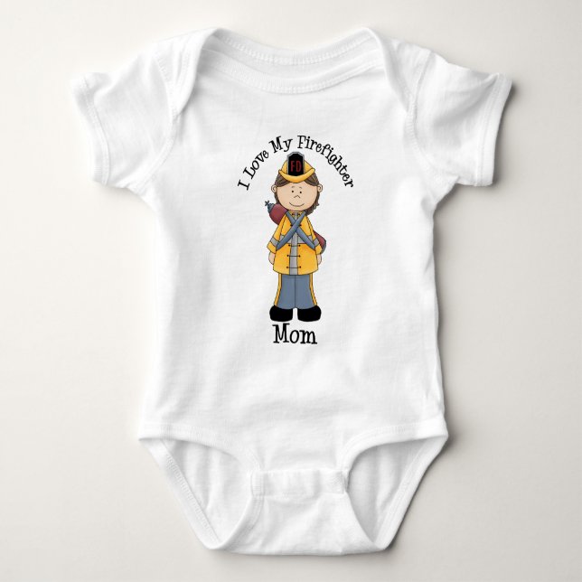 Body Para Bebê Eu Amo Minha Bombeiro Mãe (Frente)
