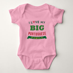 Body Para Bebê Eu amo minha identificação portuguesa grande do