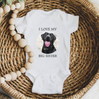 Body Para Bebê Eu Amo Minha Irmã Mais Velha Foto Personalizada do
