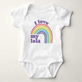 Body Para Bebê Eu Amo Minha Lola - Cute Rainbow